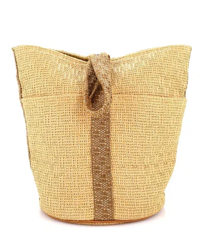 Pre-owned Pre-owned Hermes  Hermes Gm Saxo Handbag Woven Straw In Brown
