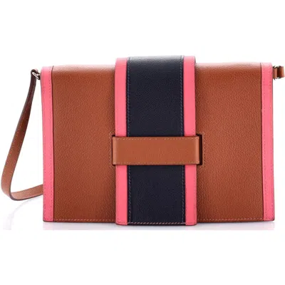 Pre-owned Hermes  Hermes H Passant Clutch Shoulder Bag Evercolor In Gold