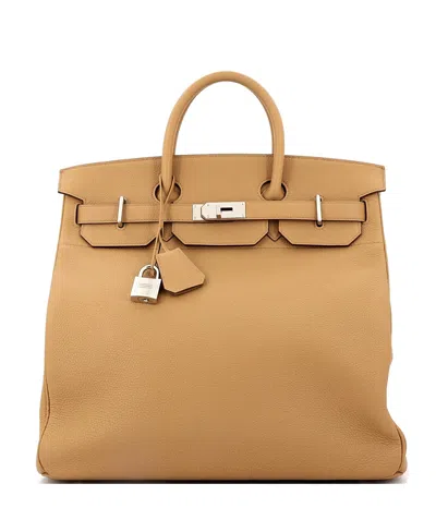 Pre-owned Pre-owned Hermes  Hermes Hac 40 Handbag Brown Togo With Palladium Hardware