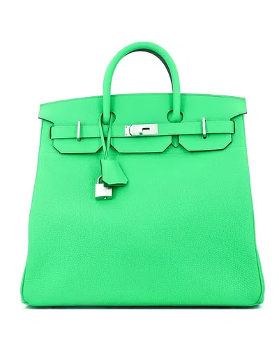 Pre-owned Pre-owned Hermes  Hermes Hac 40 Handbag Green Togo With Palladium Hardware