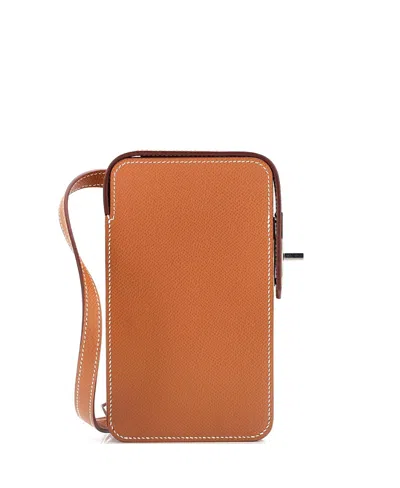 Pre-owned Pre-owned Hermes  Hermes Hac A Box Phone Case Epsom In Brown