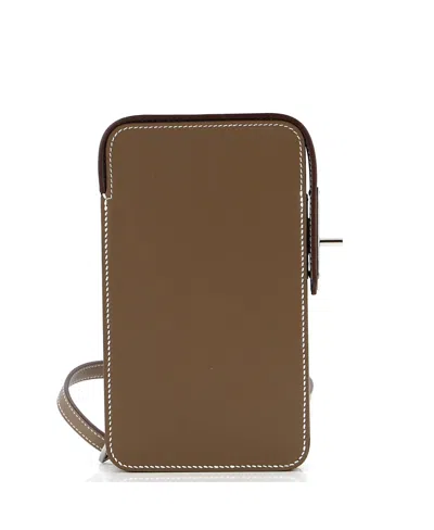 Pre-owned Pre-owned Hermes  Hermes Hac A Box Phone Case Tadelakt In Etoupe