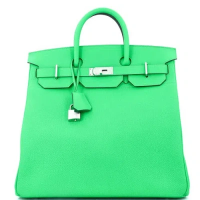 Pre-owned Hermes  Hermes Hac Birkin Bag Green Togo With Palladium Hardware 40