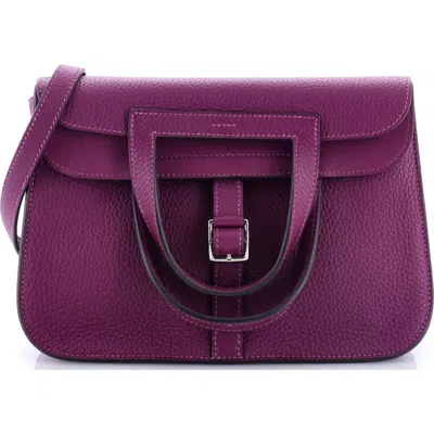 Pre-owned Hermes  Hermes Halzan Bag Clemence 25 In Pink