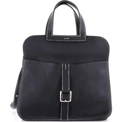 Pre-owned Hermes  Hermes Halzan Bag Clemence 31 In Black