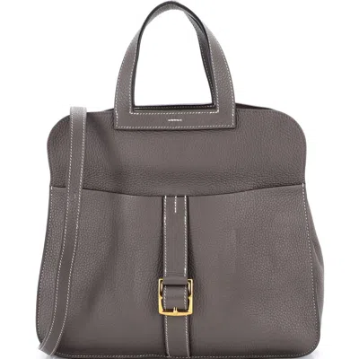 Pre-owned Hermes  Hermes Halzan Bag Clemence 31 In Gray