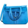 Pre-owned Hermes  Hermes Halzan Bag Evercolor 25 In Blue