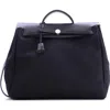 Pre-owned Hermes  Hermes Herbag Toile And Leather Mm In Black