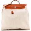 Pre-owned Hermes  Hermes Herbag Toile And Leather Mm In Sand