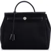 Pre-owned Hermes  Hermes Herbag Toile And Leather Pm In Black