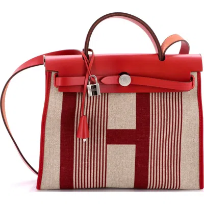 Pre-owned Hermes  Hermes Herbag Zip H Vibration Toile And Leather 31
