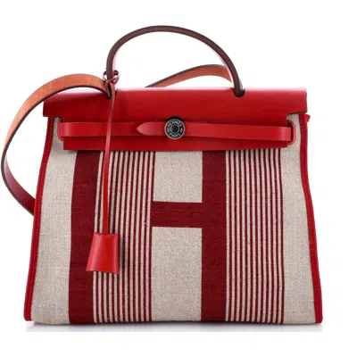 Pre-owned Hermes  Hermes Herbag Zip H Vibration Toile And Leather 31