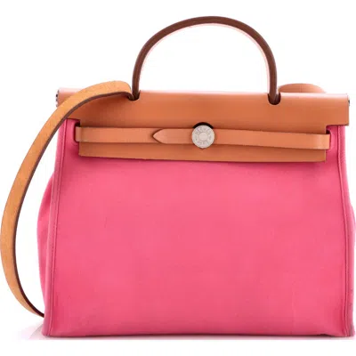 Pre-owned Hermes  Hermes Herbag Zip Leather And Toile 31
