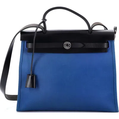 Pre-owned Hermes  Hermes Herbag Zip Leather And Toile 31