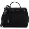 Pre-owned Hermes  Hermes Herbag Zip Leather And Toile 31 In Black
