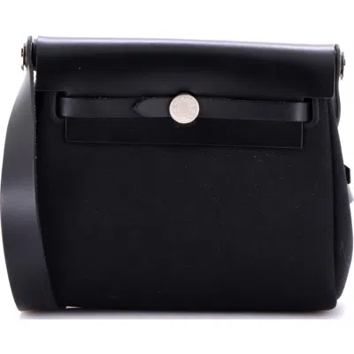 Pre-owned Hermes  Hermes Herbag Zip Toile And Leather 20 In Black