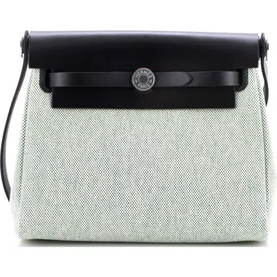 Pre-owned Hermes  Hermes Herbag Zip Toile And Leather 20 In Black