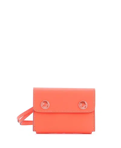 Pre-owned Pre-owned Hermes  Hermes Hermesnap Card Holder Swift In Orange