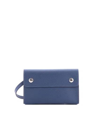 Pre-owned Pre-owned Hermes  Hermes Hermesnap Wallet Bag Epsom In Blue