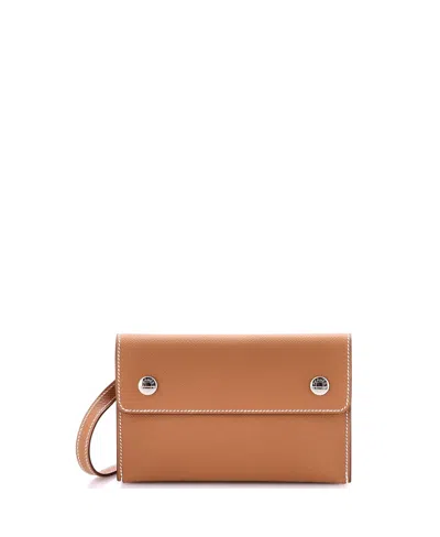 Pre-owned Pre-owned Hermes  Hermes Hermesnap Wallet Bag Epsom In Brown