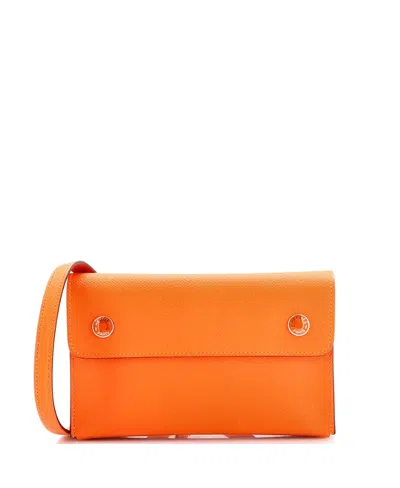 Pre-owned Pre-owned Hermes  Hermes Hermesnap Wallet Bag Epsom In Orange
