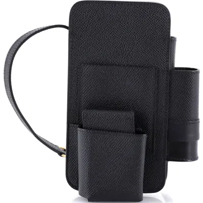 Pre-owned Hermes  Hermes Hermesway Phone Case Crossbody Bag Epsom In Black