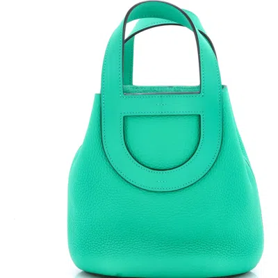 Pre-owned Hermes  Hermes In-the-loop Bag Clemence With Swift 18 In Green