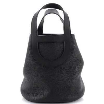 Pre-owned Hermes  Hermes In-the-loop Bag Clemence With Swift 23 In Black