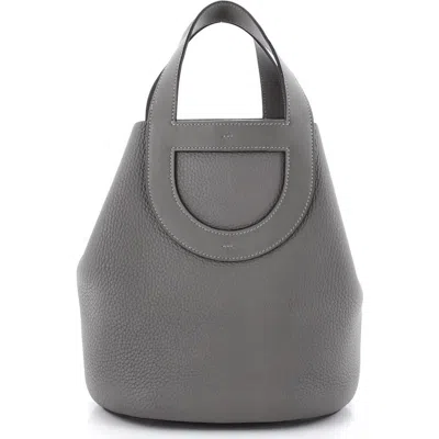 Pre-owned Hermes  Hermes In-the-loop Bag Clemence With Swift 23 In Gray