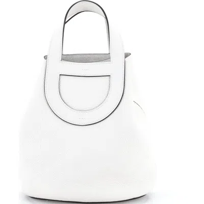 Pre-owned Hermes  Hermes In-the-loop Bag Clemence With Swift 23 In White