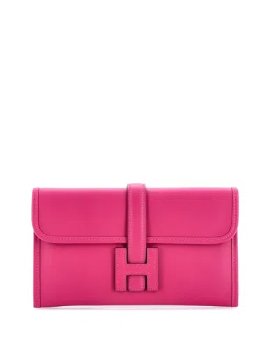 Pre-owned Pre-owned Hermes  Hermes Jige Duo Clutch Swift In Pink