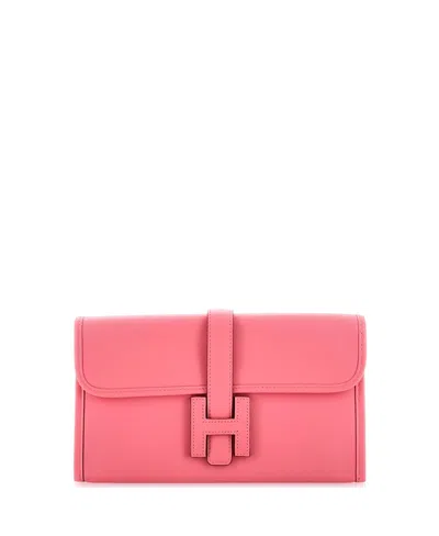 Pre-owned Pre-owned Hermes  Hermes Jige Duo Clutch Swift In Pink