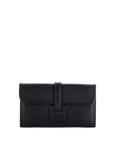 Pre-owned Pre-owned Hermes  Hermes Jige Duo Clutch Swift In Black