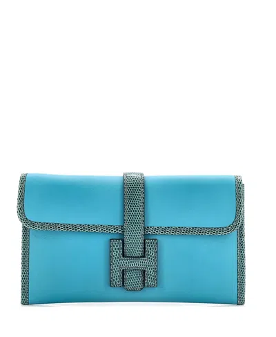 Pre-owned Pre-owned Hermes  Hermes Jige Duo Clutch Swift With Lizard