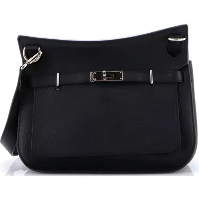 Pre-owned Hermes  Hermes Jypsiere Bag Clemence 28 In Black
