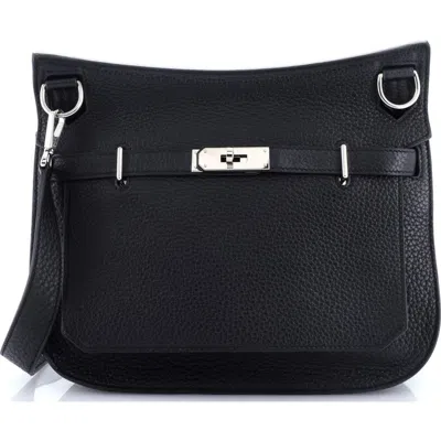 Pre-owned Hermes  Hermes Jypsiere Bag Clemence 28 In Black