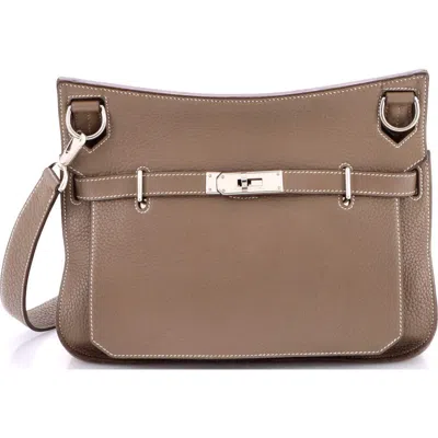 Pre-owned Hermes  Hermes Jypsiere Bag Clemence 28 In Brown