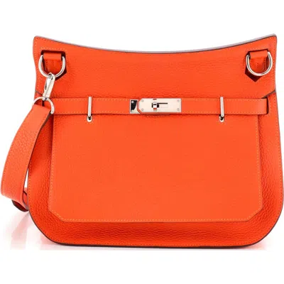 Pre-owned Hermes  Hermes Jypsiere Bag Clemence 28 In Burgundy