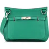Pre-owned Hermes  Hermes Jypsiere Bag Clemence 28 In Green