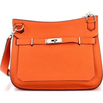 Pre-owned Hermes  Hermes Jypsiere Bag Clemence 28 In Orange