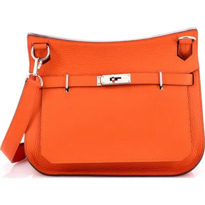 Pre-owned Hermes  Hermes Jypsiere Bag Clemence 28 In Orange
