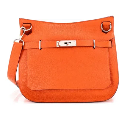 Pre-owned Hermes  Hermes Jypsiere Bag Clemence 28 In Orange