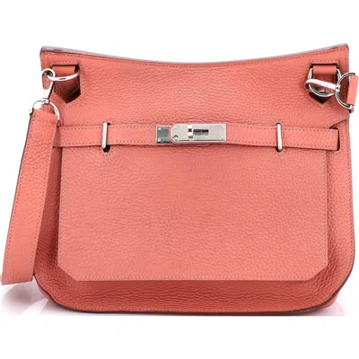 Pre-owned Hermes  Hermes Jypsiere Bag Clemence 28 In Pink