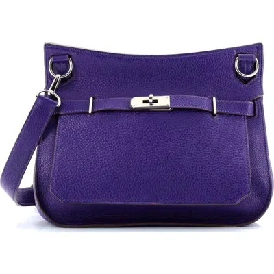 Pre-owned Hermes  Hermes Jypsiere Bag Clemence 28 In Purple