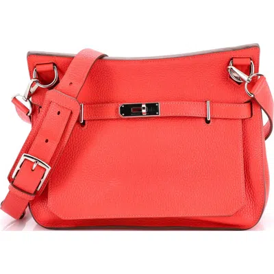 Pre-owned Hermes  Hermes Jypsiere Bag Clemence 28 In Red