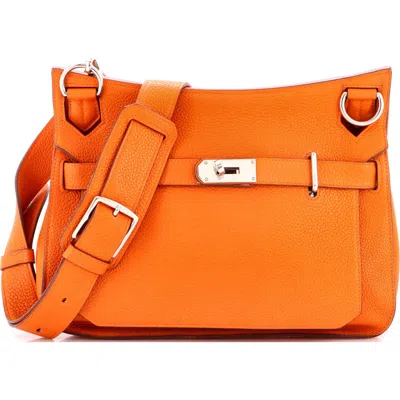 Pre-owned Hermes  Hermes Jypsiere Bag Clemence 31 In Orange