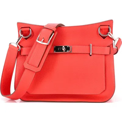 Pre-owned Hermes  Hermes Jypsiere Bag Clemence 31 In Red