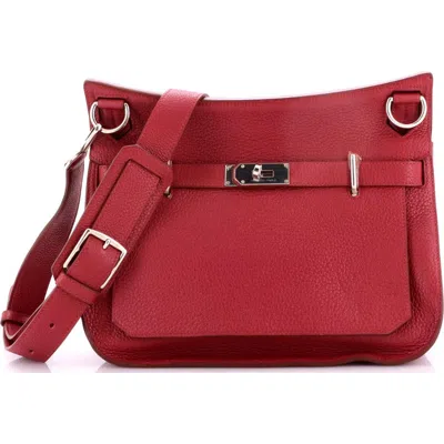Pre-owned Hermes  Hermes Jypsiere Bag Clemence 31 In Red