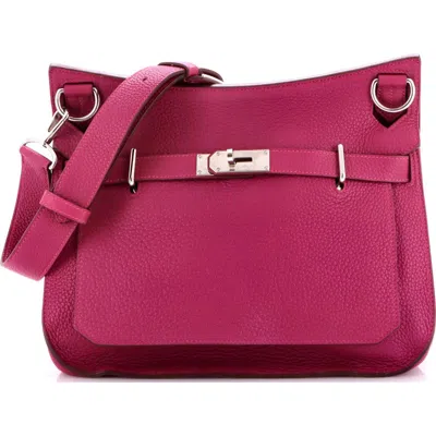 Pre-owned Hermes  Hermes Jypsiere Bag Clemence 34 In Pink