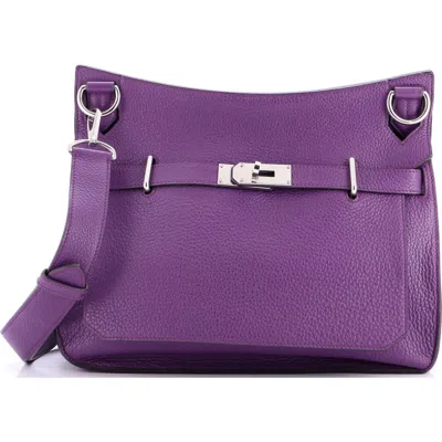 Pre-owned Hermes  Hermes Jypsiere Bag Clemence 34 In Purple